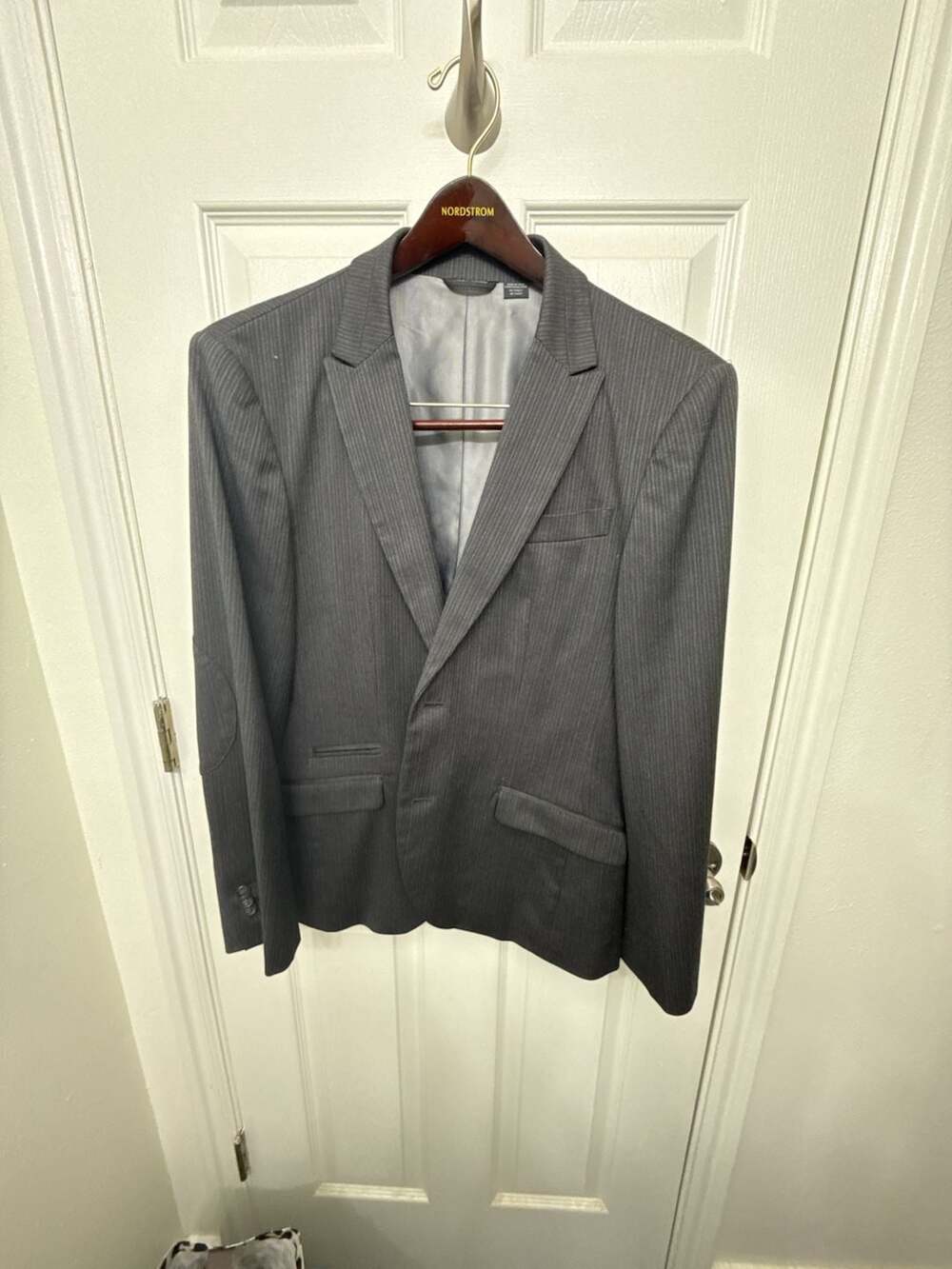 Armani Exchange Mens Modern Slim Fit Plaid Gray Suit Jacket Sport Coat 40R